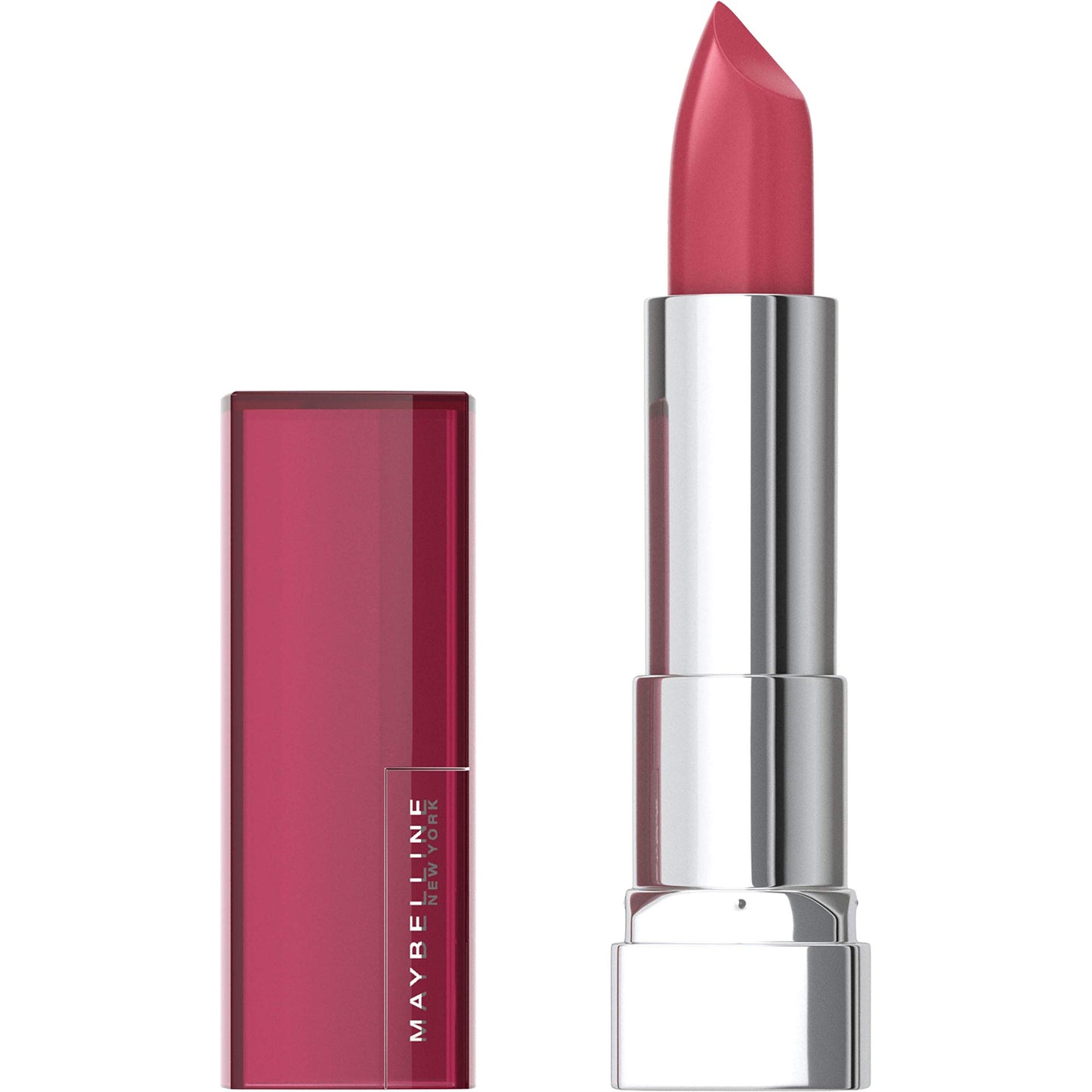 Maybelline Color Sensational Lipstick, Lip Makeup, Cream Finish, Hydrating Lipstick, Nude, Pink, Red, Plum Lip Color, Pink Pose, 0.15 oz; (Packaging