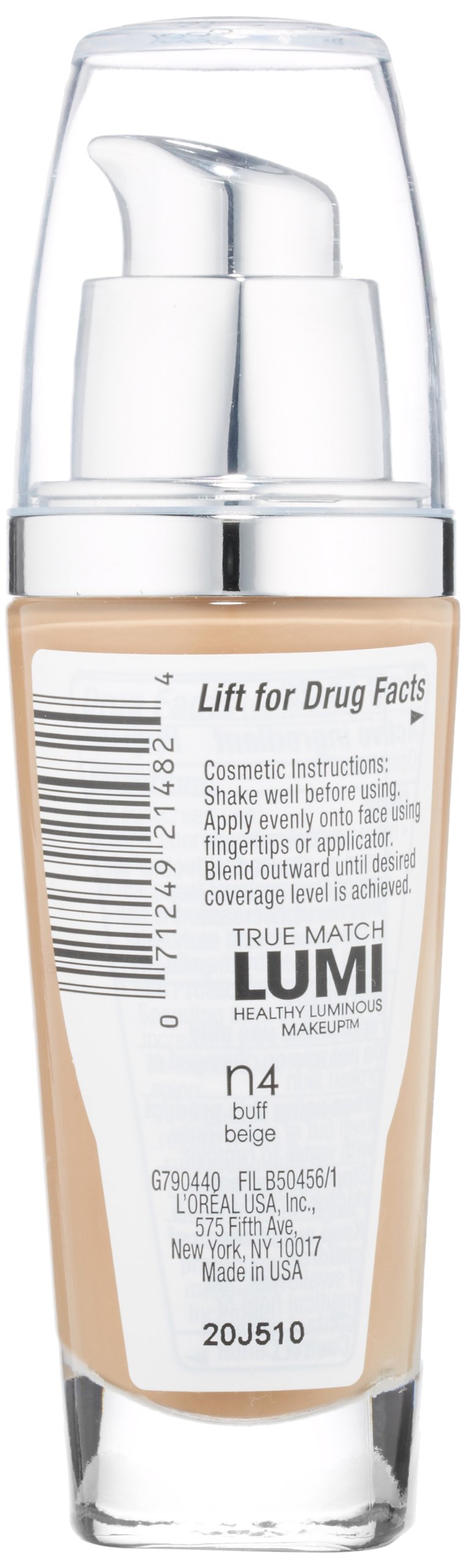L'Oréal Paris True Match Lumi Healthy Luminous Makeup, N4 Buff Beige, 1 fl. oz.