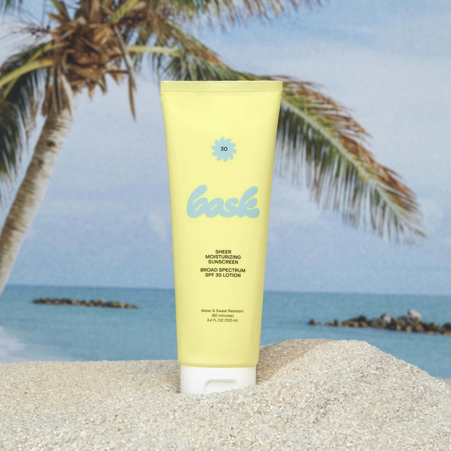 Bask SPF 30 Sheer Moisturizing Sunscreen Lotion - Broad Spectrum UVA/UVB Protection, Dermatologist Recommended, Hydrating, Lightweight & Non-Greasy