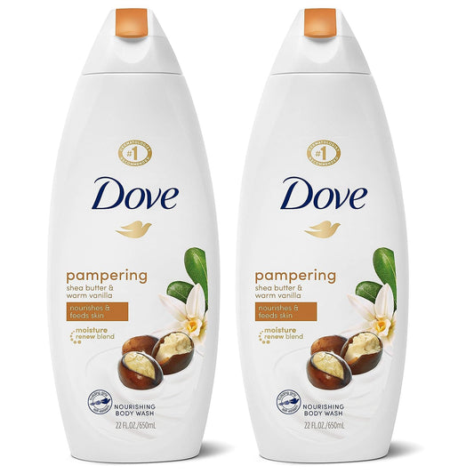 Dove Pampering Body Wash Nourishes & Feeds Skin Shea Butter with Warm Vanilla Effectively Washes Away Bacteria While Nourishing Your Skin 44.0 Fl Oz