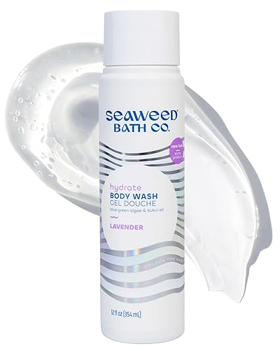 Seaweed Bath Co. Hydrate Body Wash - Lavender - Hydrating Foaming Cleanser with Soothing Natural Ingredients - Vegan, Paraben and Sulfate Free Shower
