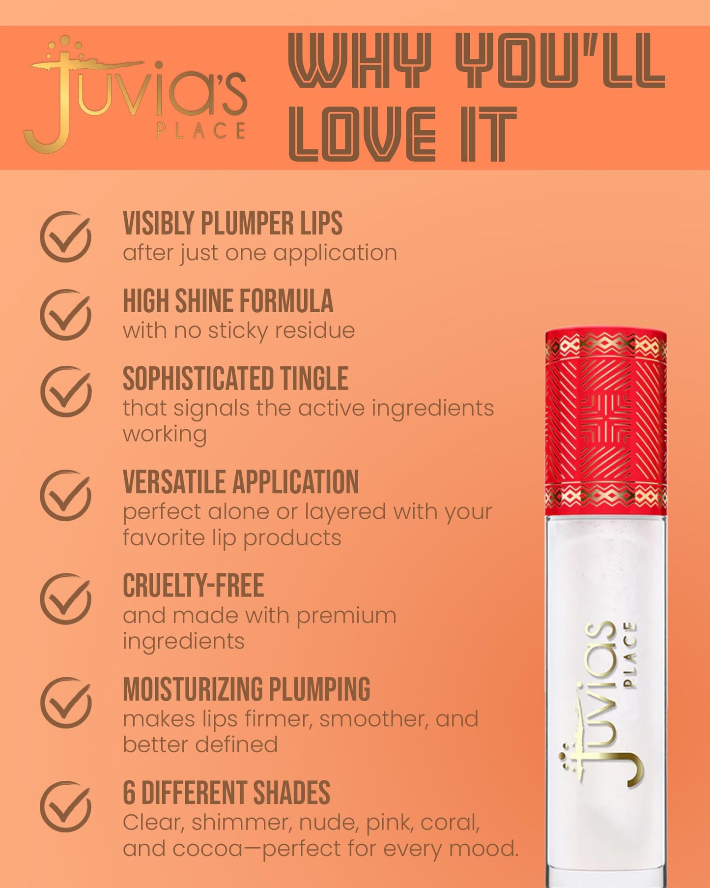 Juvia's Place Beautiful Big Lip Plumper - Clear Sensation | Crystal Clear Gloss with Maximum Plumping Power, & Defined Lips | Hydrating & High-Shine