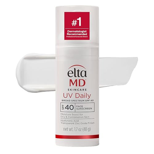 EltaMD UV Daily SPF 40 Face Sunscreen Moisturizer with Zinc Oxide, Daily Face Moisturizer with SPF, Sunscreen, For Dry Skin 1.7 oz Pump