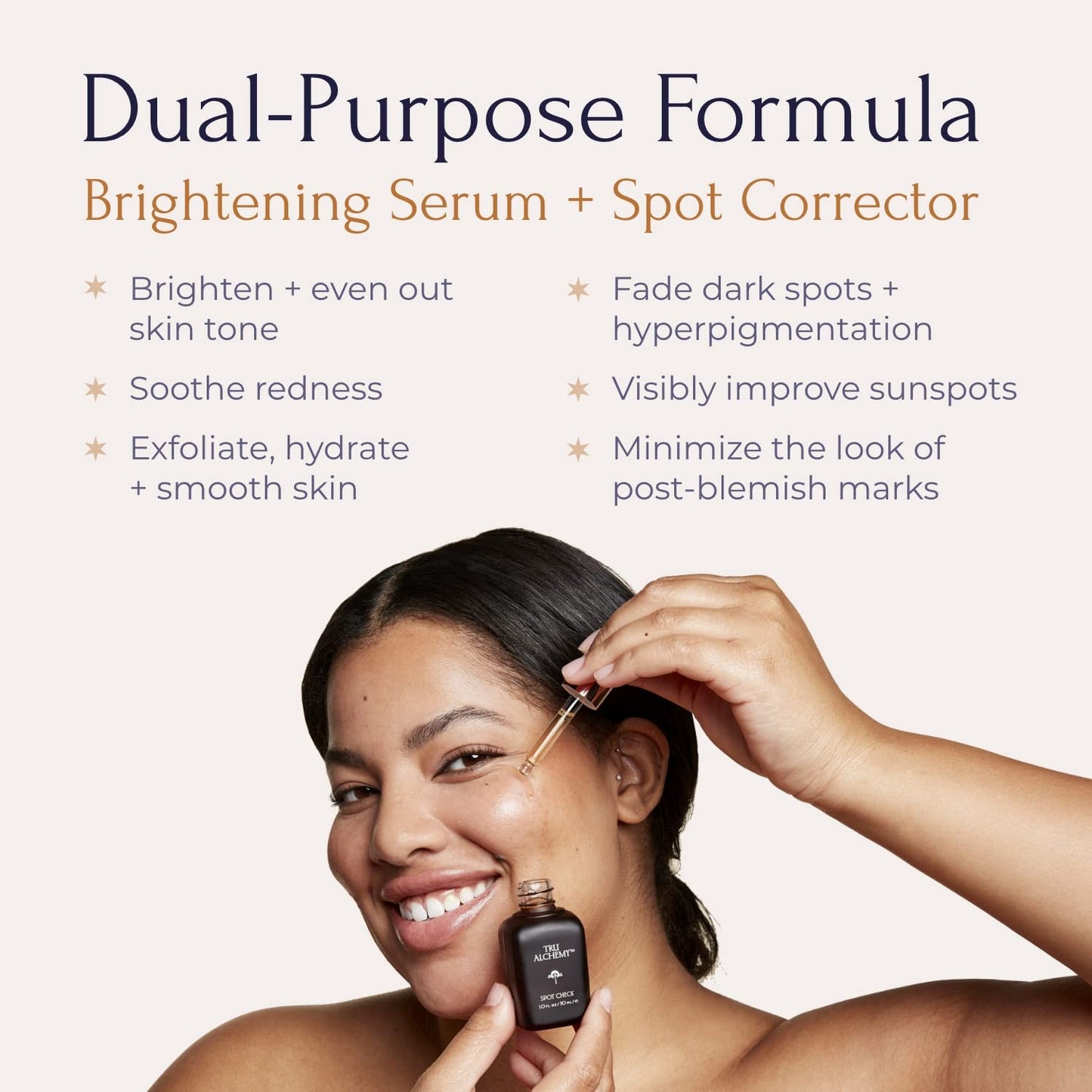 Tru Alchemy Spot Check Dark Spot Remover For Face - Niacinamide, Hyaluronic Acid, Lactic & Glycolic Acid Serum - Age Spot Remover for Face for Women