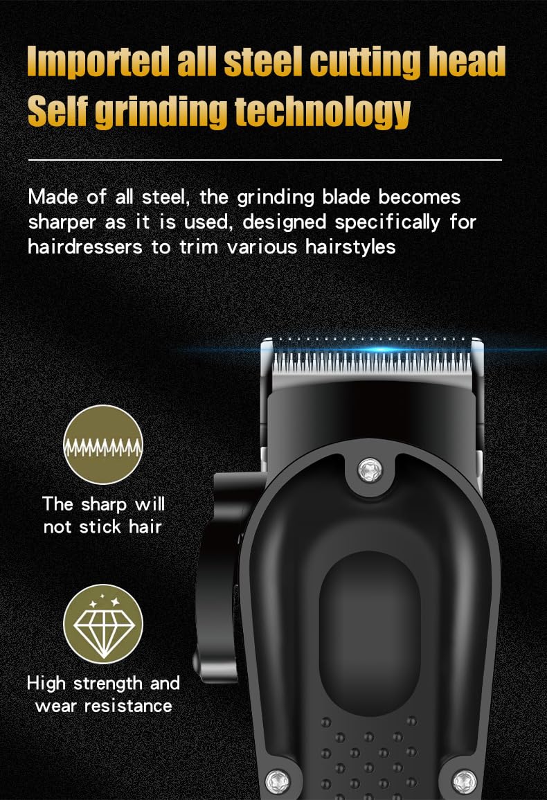 Hair Clippers for Men Professional, Cordless Electric Hair Trimmer with Fast Charging Port, LED Screen, 4 Limit Combs Hair Cutting Kit, Barber & Home Beauty and Personal Care QDKVTNDJZ