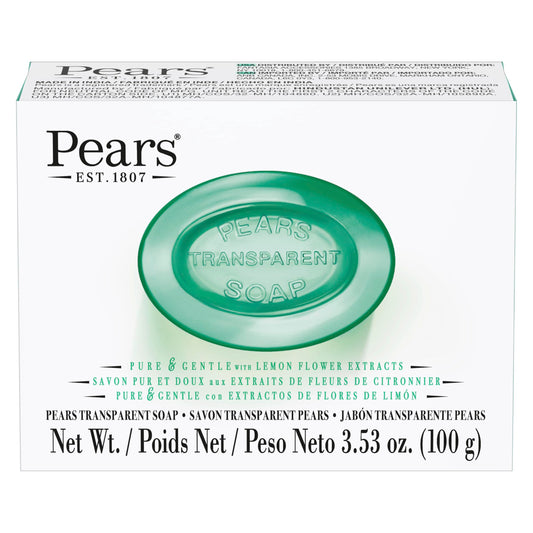 Pears Pure and Gentle with Glycerin and Lemon Flower Extracts - Green for Unisex - 3.5 oz Bar Soap Beauty & Personal Care Pears