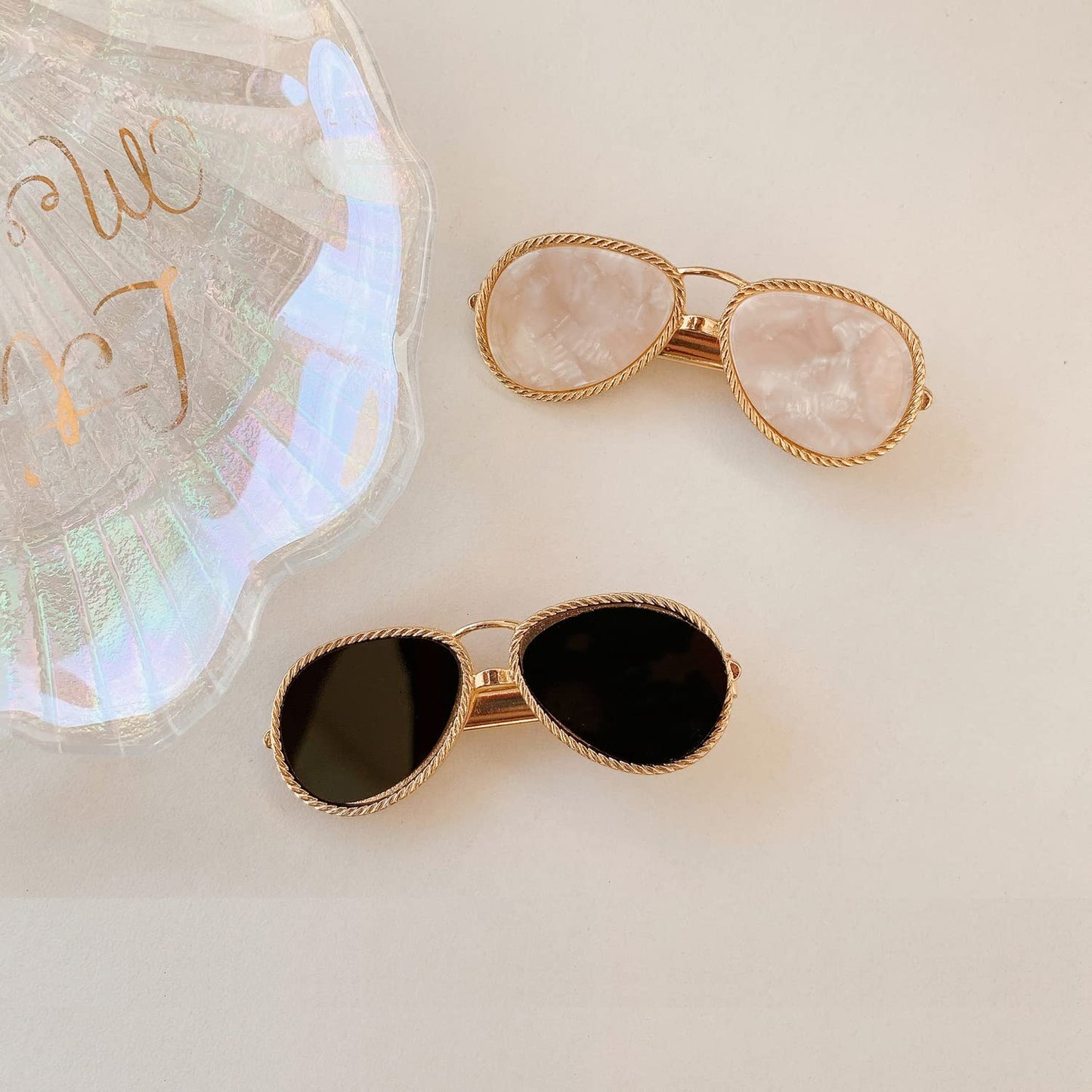 4Pcs Mini Creative Sunglasses Shape Hair Clips Metal Alligator Hair Side Clip Hair Pins Hair Barrettes Hair Accessories for Women Girls Birthday