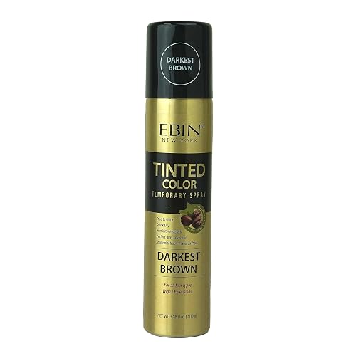 Tinted Color Temporary Hair Spray for Root Touch Up - 3.38oz Darkest Brown, Covers Gray Hair, True to Color, Quick Dry, Humidity-Resistant, Infused