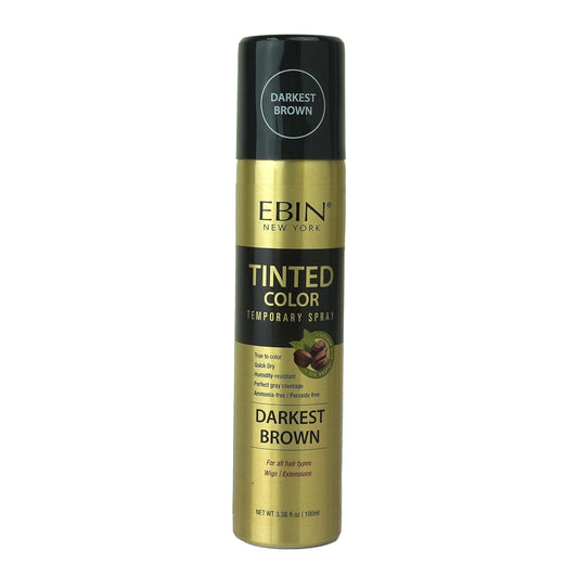 Tinted Color Temporary Hair Spray for Root Touch Up - 3.38oz Darkest Brown, Covers Gray Hair, True to Color, Quick Dry, Humidity-Resistant, Infused