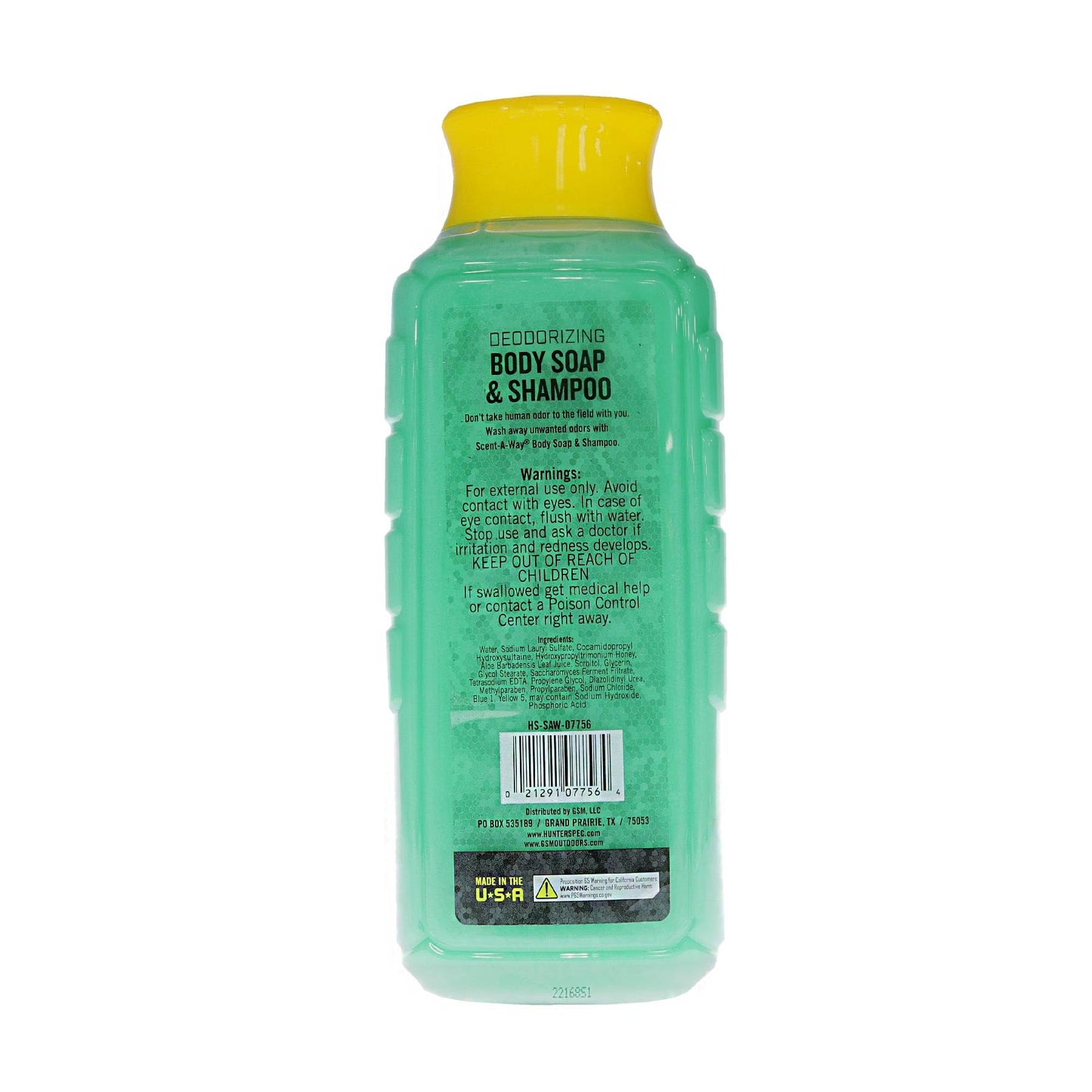 Hunters Specialties Scent-A-Way MAX Liquid Body Soap & Shampoo - Odorless Green Soap Scent Eliminator for Hunters, Trappers, Anglers, and Campers - 24