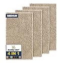 Muddy Mat® 4-Piece Beige Medium 30"X19" AS-SEEN-ON-TV Highly Absorbent Microfiber Door Mat, Bath Mat and Pet Rug, Non slip Thick Washable, Soft…