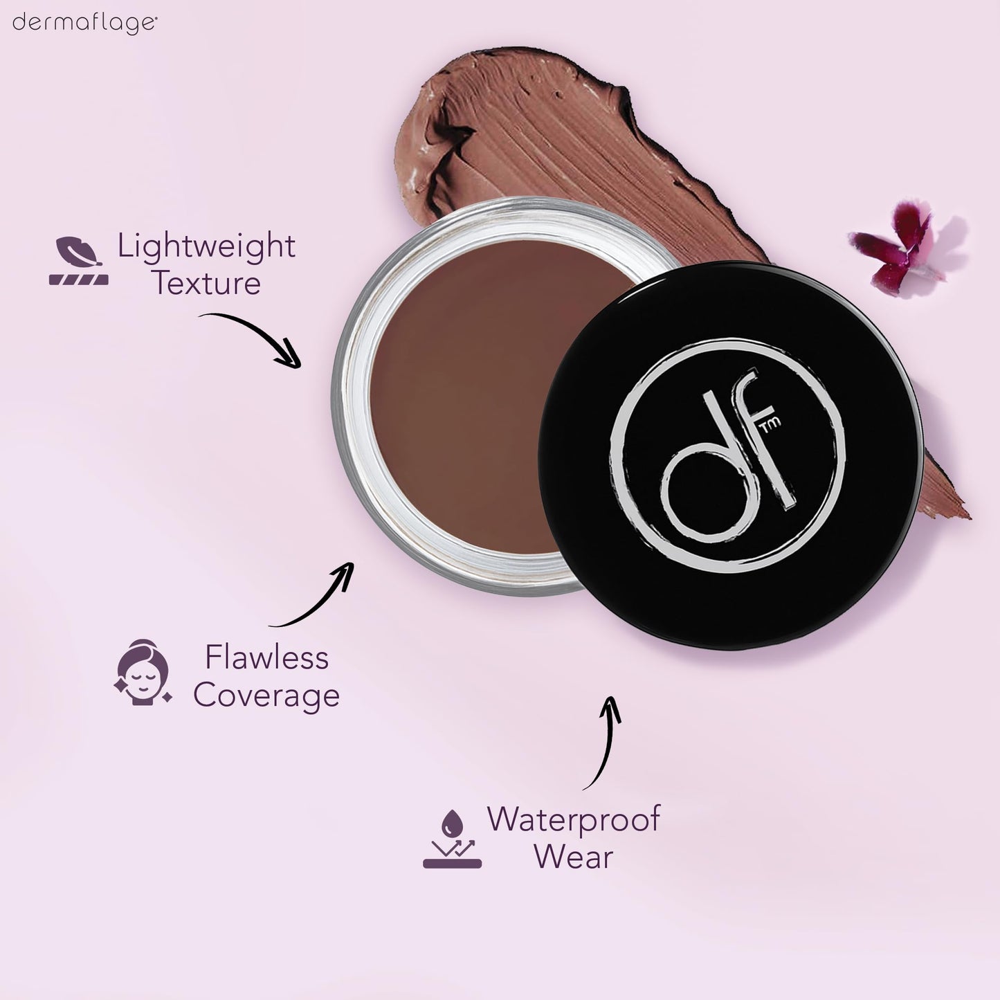 Waterproof Concealer Cream, Full Coverage Waterproof Makeup, Color Match Promise by Dermaflage, 6g/.2oz