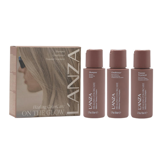 L'ANZA Healing Colorcare Mini Hair Care Kit, Color-Safe Shampoo, Conditioner & Trauma Treatment Leave-In for Dry, Damaged or Treated Hair, Anti-Fade