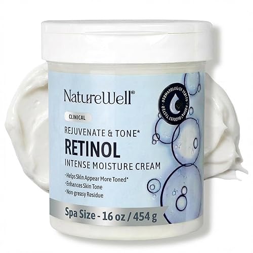 NATURE WELL Clinical Retinol Intense Moisture Cream for Face & Body - Anti-Aging Firming Cream for Wrinkles, Fine Lines & Crepey Skin - Hydrating