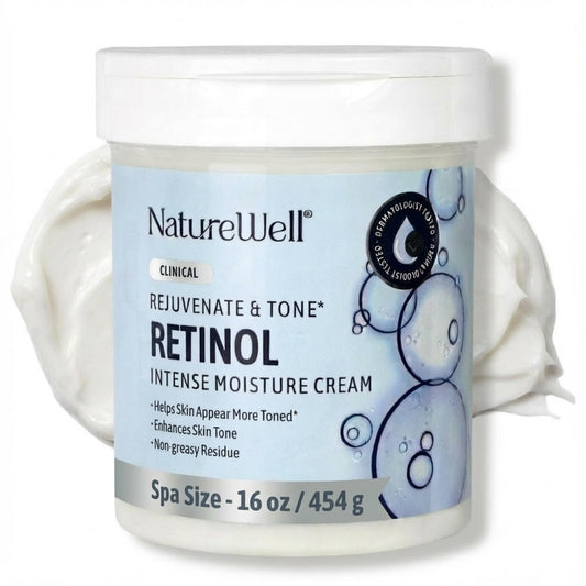 NATURE WELL Clinical Retinol Intense Moisture Cream for Face & Body - Anti-Aging Firming Cream for Wrinkles, Fine Lines & Crepey Skin - Hydrating