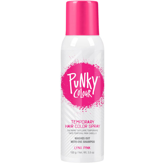Punky Temporary Hair Color Spray, Lynx Pink - Instant Hair-Dye Mist, Fast Drying Non-Damaging Wash Out Tint for Salon Style Highlights, 3.5 oz