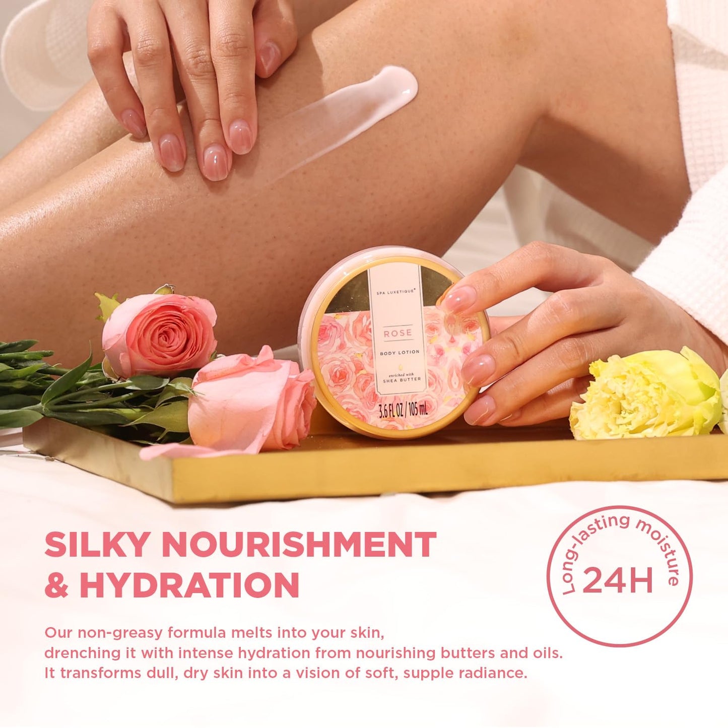 Spa Luxetique Spa Baskets for Women Gift, Womens Spa Gift Baskets, 15pcs Rose Spa Sets, Spa Kit Includes Body Oil, Bubble Bath, Bath Sets for Women