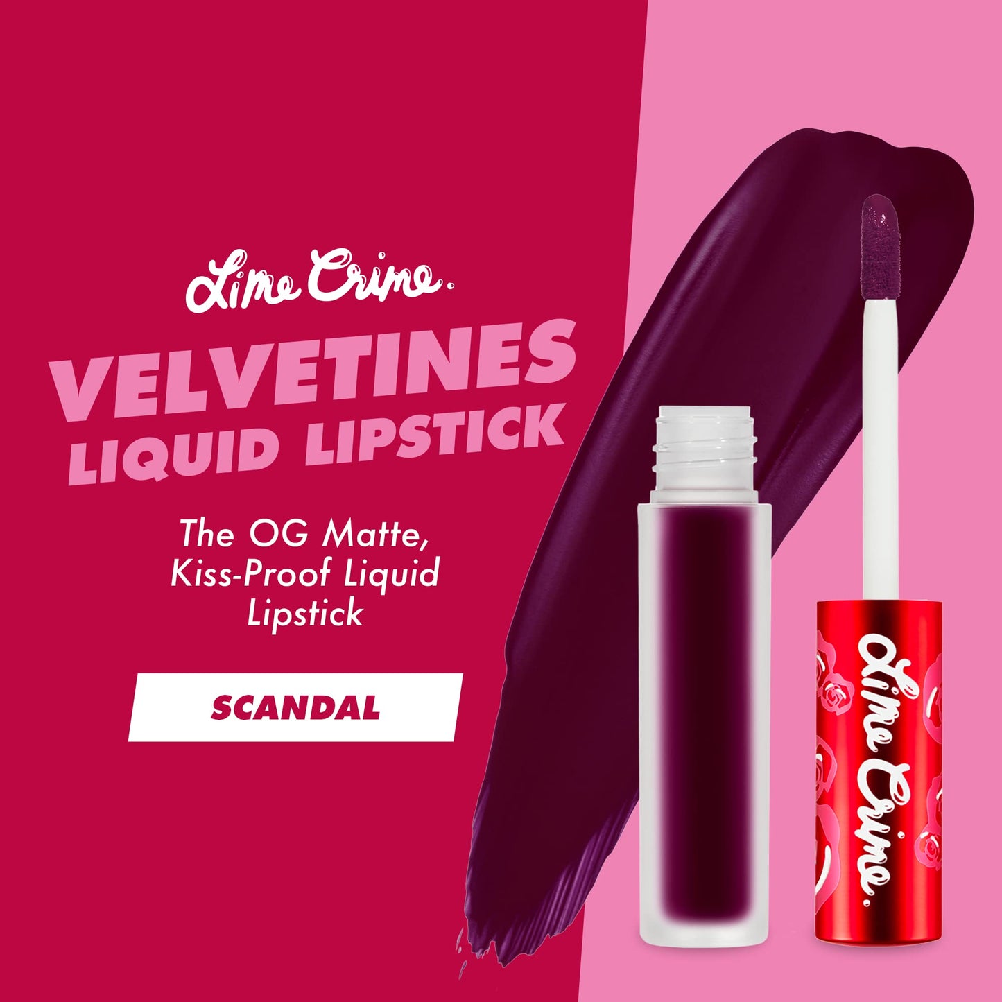 Lime Crime Velvetines Liquid Matte Black Lipstick, Black Velvet - Bold, Long Lasting Shades & Lip Lining - Stellar Color & High Comfort for All-Day