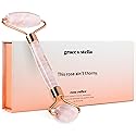 Rose Quartz Face Roller - Face Roller Skin Care - Facial Roller - Stone Roller For Face - Face Massager Roller For Lymphatic Drainage, Puffiness