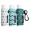 HEYSKAY Lip Balm Holder Sleeves Keychain Chapstick Elastic Sleeves (white dots/wave strip/heard shape), 3 Count (Pack of 1)