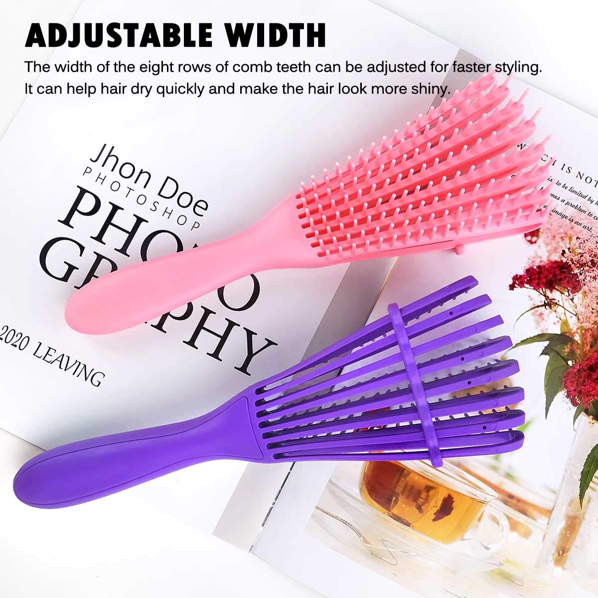 Detangling Brush for Afro American/African 3a to 4c Kinky, Wavy/Curly/Coily Hair - Women's Scalp Massaging Comb for Wet/Dry/Oily/Thick/Long Textured