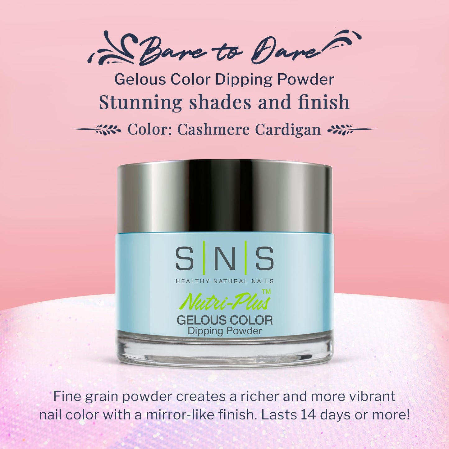 SNS Nail Dip Powder, Gelous Color Dipping Powder - Cashmere Cardigan (Baby Blue/Pastel, Cream) - Long-Lasting Acrylic Nail Color & Polish Lasts 14 Beauty & Personal Care SNS Healthy Natural Nails