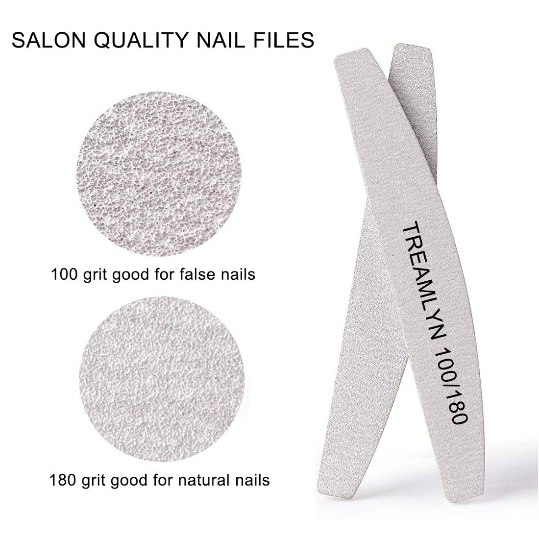 10 Pcs Rough Nail File 100/180 Grit, Heavy Duty Nail Files for Acrylic/Natural Nails, Emery Boards for Nails, Strong Finger Nail Filler, Coarse Nail