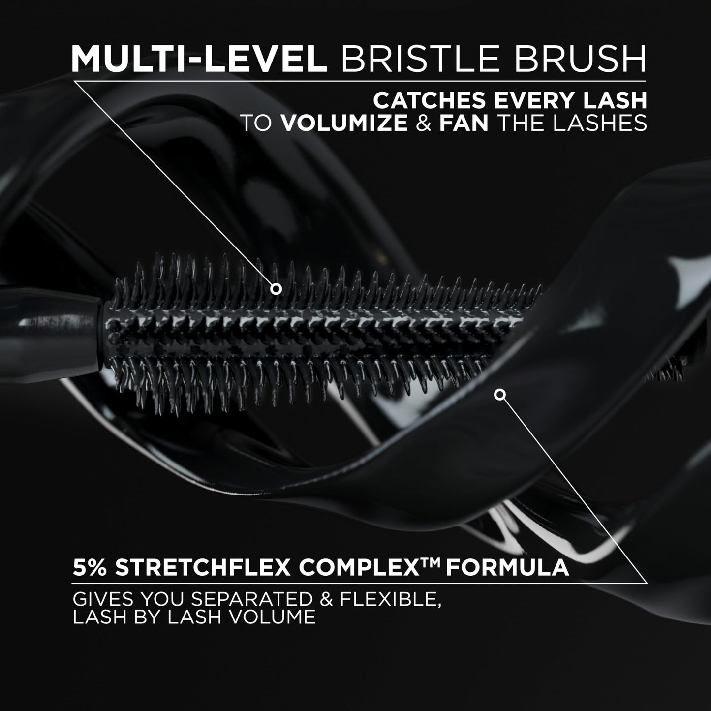 L'Oreal Paris Voluminous Panorama Mascara, Volumizing and Lengthening Mascara, Washable Longwear and Smudge Resistant Make Up, Blackest Black, 0.33 Fl