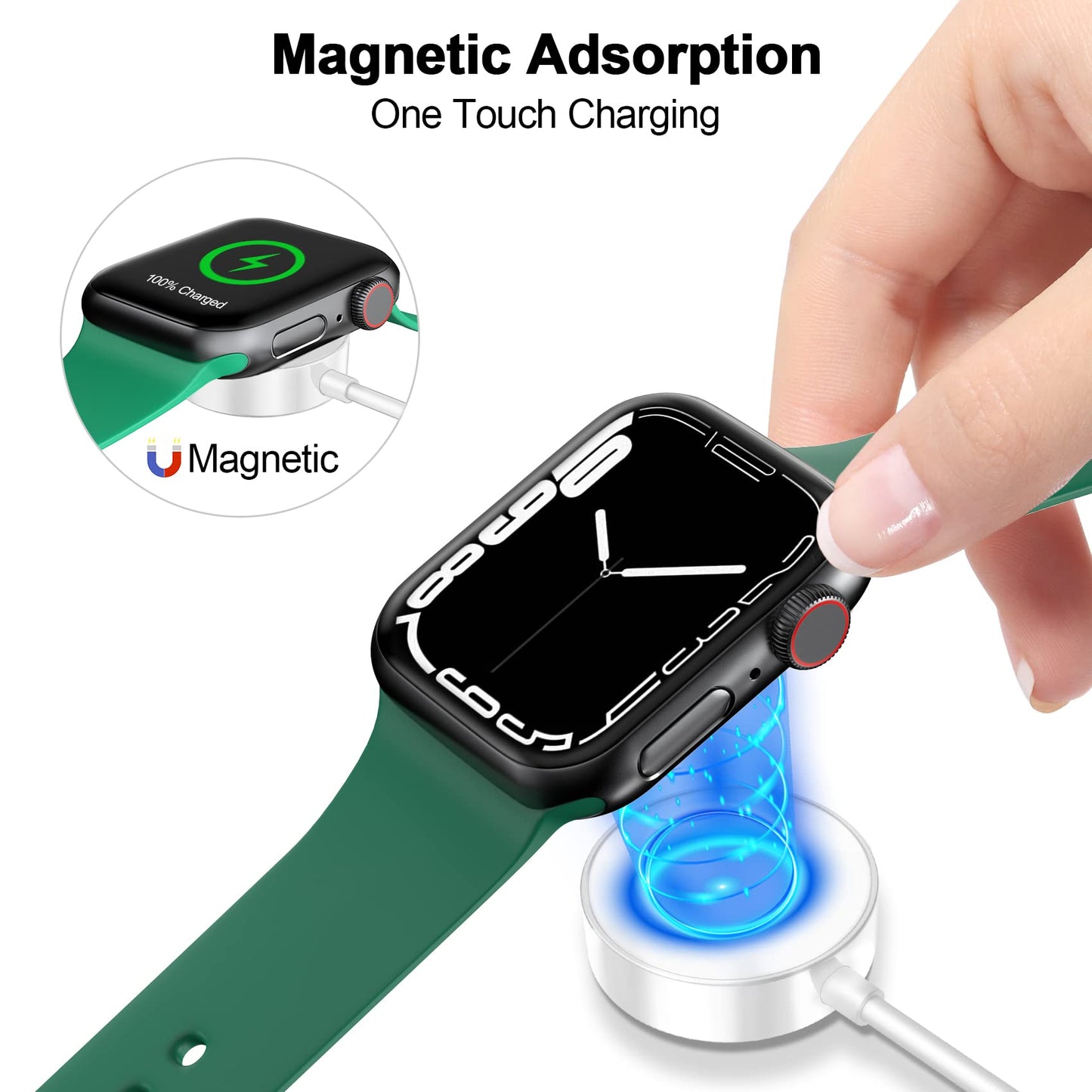 2025 Upgraded Magnetic Fast Charger for Apple Watch – 3.3FT Portable Wireless Cable, Compatible with All Series