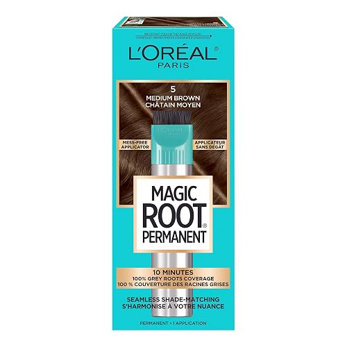 L'Oreal Paris Magic Root Rescue 10 Minute Root Hair Coloring Kit, Permanent Hair Color with Quick Precision Applicator, 100 percent Gray Coverage, 5