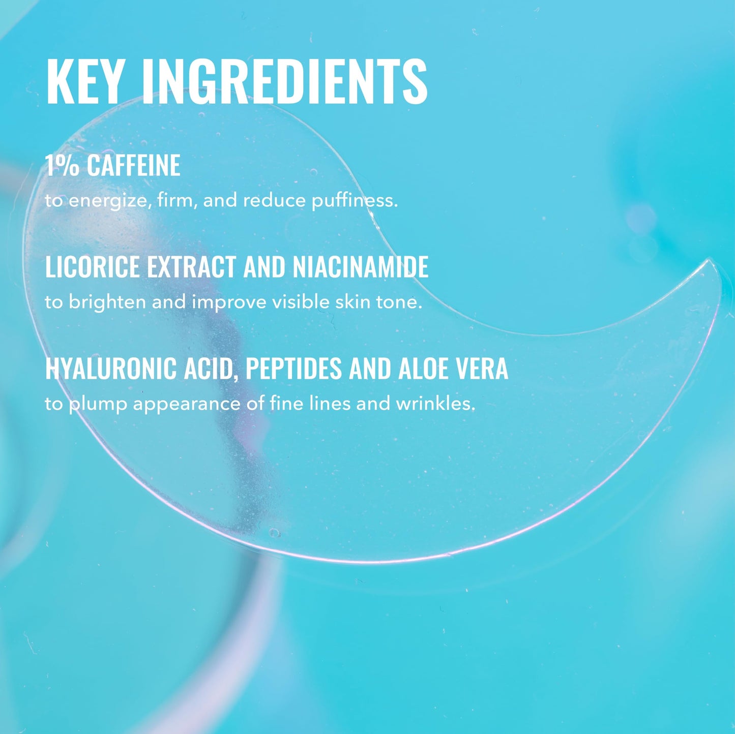 Good Molecules Caffeine Energizing Hydrogel Eye Patches - Eye Mask with Hyaluronic Acid Hydrate and Reduce Puffiness - Pack of 30, Skincare for Face Beauty and Personal Care Good Molecules