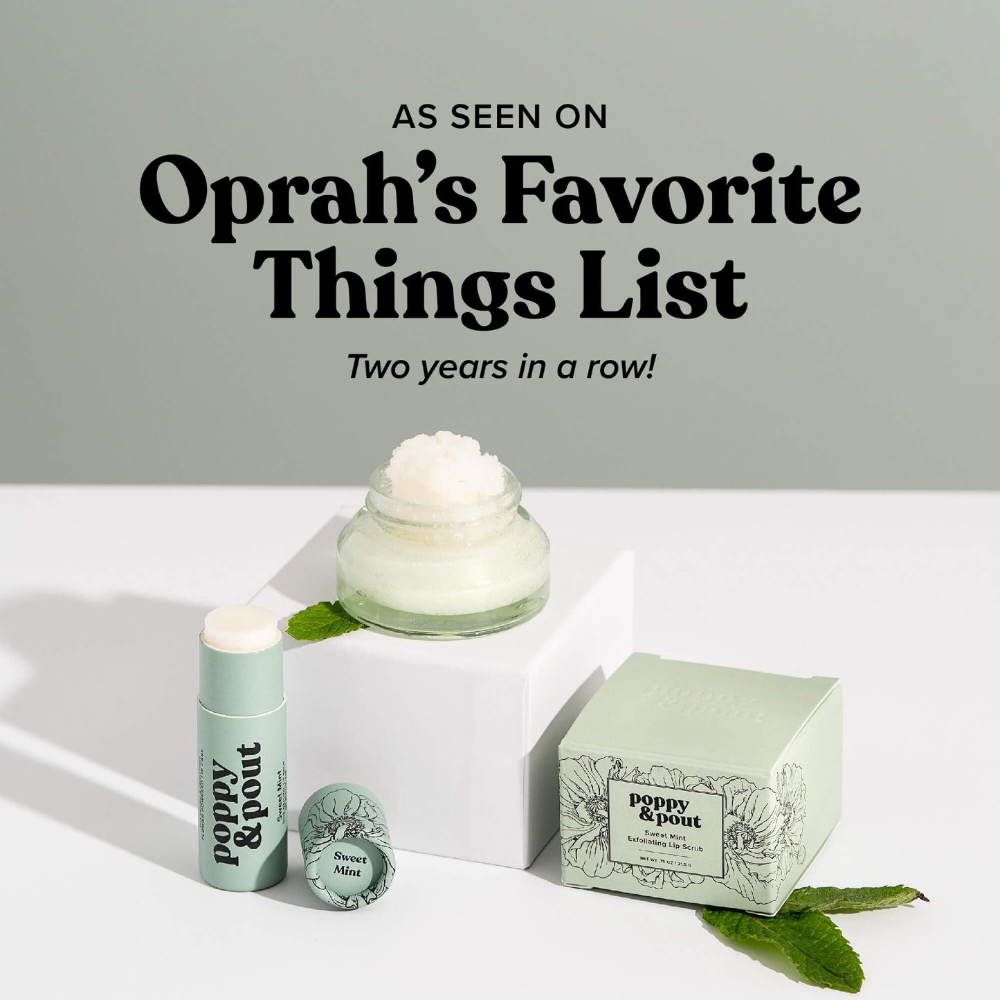 Poppy & Pout Sweet Mint A Jumbo Lip Balm | All Natural Lip Balms & Moisturizers | Hydrates with Beeswax, Vitamin E, Organic Coconut Oil | Cruelty-Free