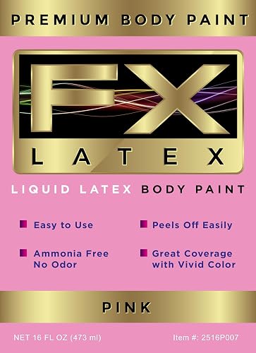 Liquid Latex - Face and Body Paint, Ammonia Free, Easy On and Off, Cosplay Makeup, Create Professional Monster, Zombie Arts 16 Oz (Pink)