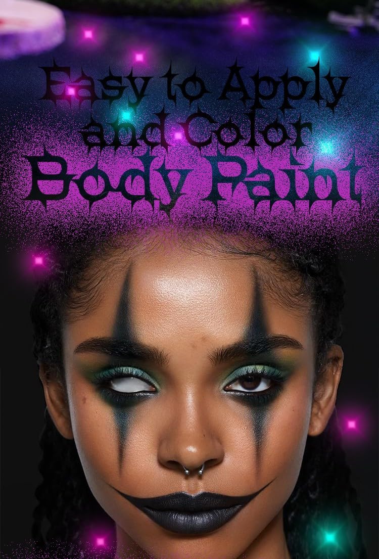 Halloween Face Body Paint Stick - Vampire Makeup Kit (5 Colors: Black, White, Red, Green, Blue) - Easy Apply Waterproof Long Lasting for Kids Adults
