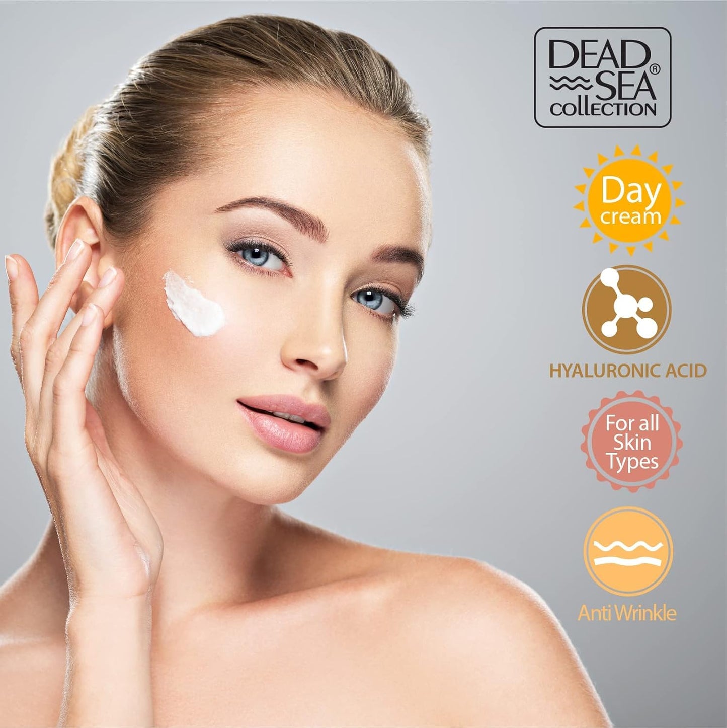 Dead Sea Collection Day Cream for Face with 5% Hyaluronic Acid, Dead Sea Minerals, and Vitamin E - Anti Aging Nourishing Skin Care Moisturizer