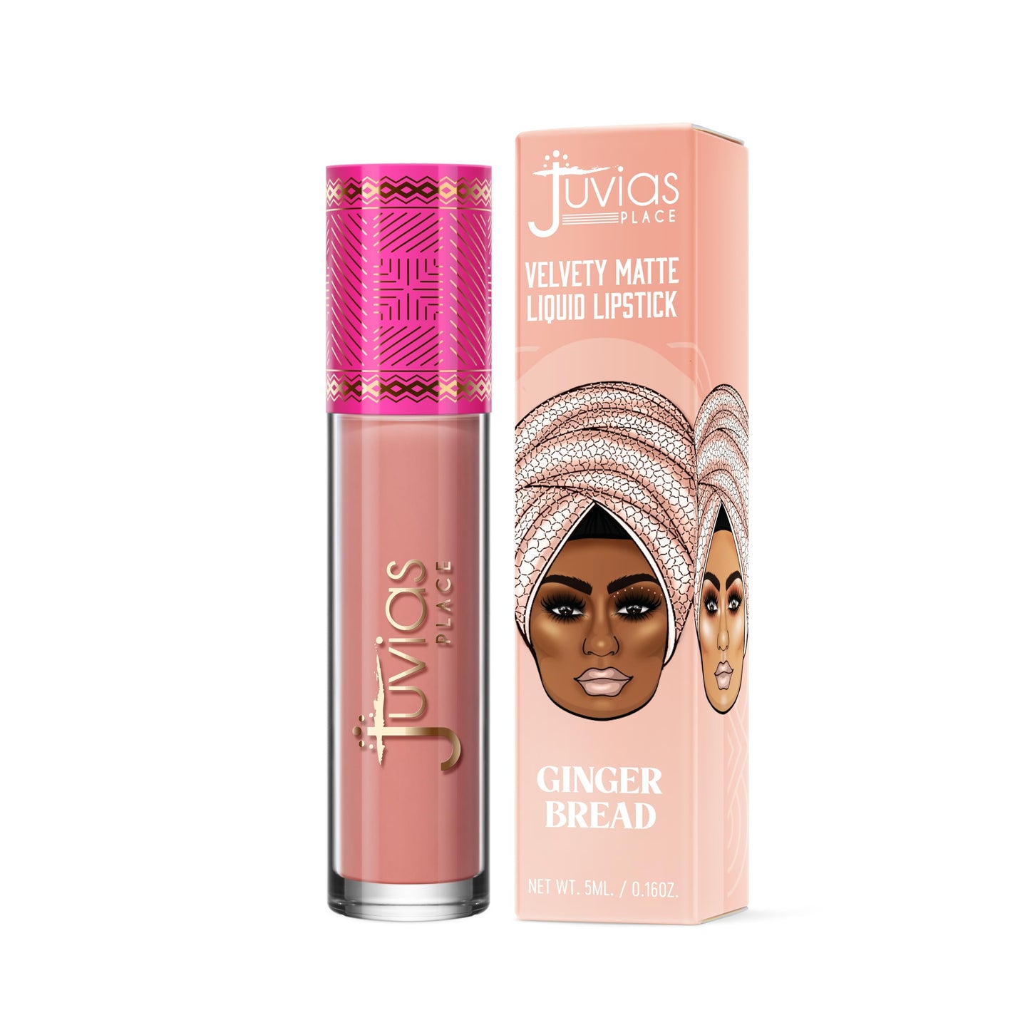 Juvia's Place Velvety Matte Liquid Lipstick Ginger Bread - Hydrating, Long-Wearing, Velvety Soft & Feather Light - Hyperpigmented Creamy Matte