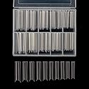 Square C Curve Extra Long Nail Tips, Half Cover Clear Acrylic Fake Nail Tips, Press On Nail False Nails with Case for Nail Salons and DIY Nail Art