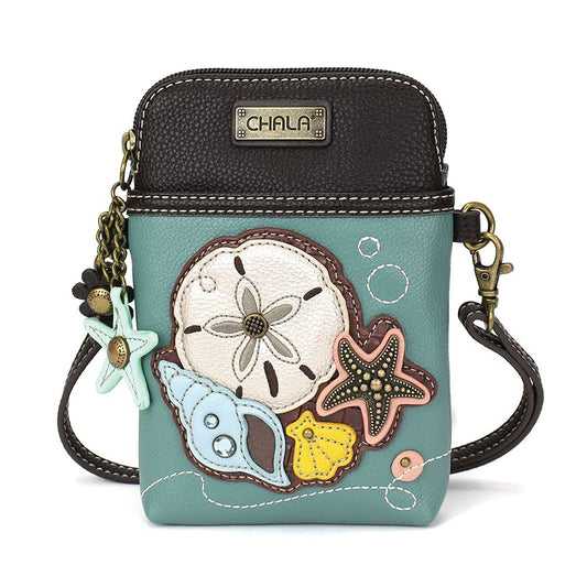 Chala Handbags Sand Dollar Cellphone Crossbody Handbag 5" x 7.5" x 1" Fashion CHALA