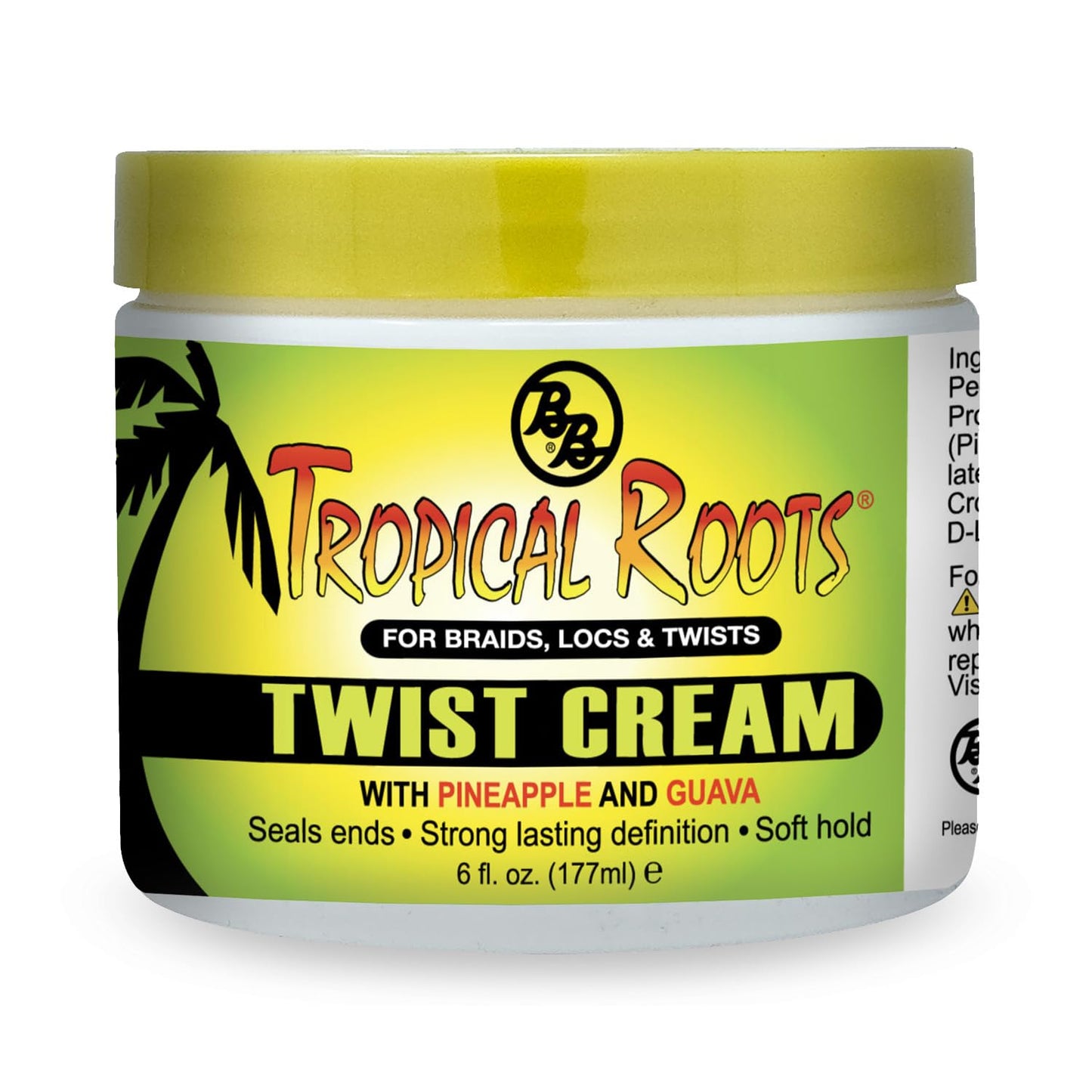 Bronner Bros Tropical Roots Twist Cream - Styling & Twisting Cream for Natural Hair, Braids, Locs & Twists - Seals Ends, Soft Hold, No Flaking & No
