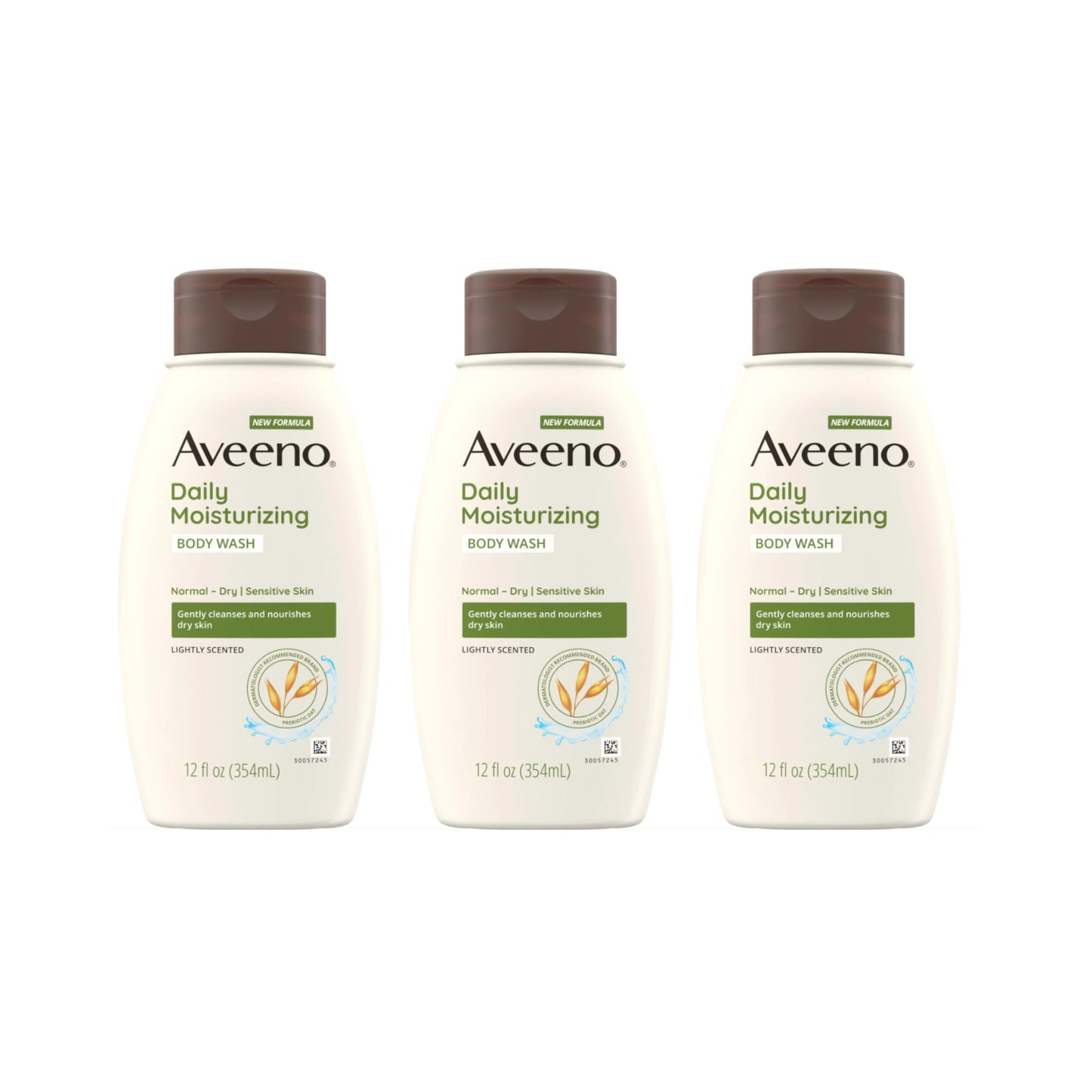 Aveeno Daily Moisturizing Body Wash, 12 Fl. Oz, Pack of 3