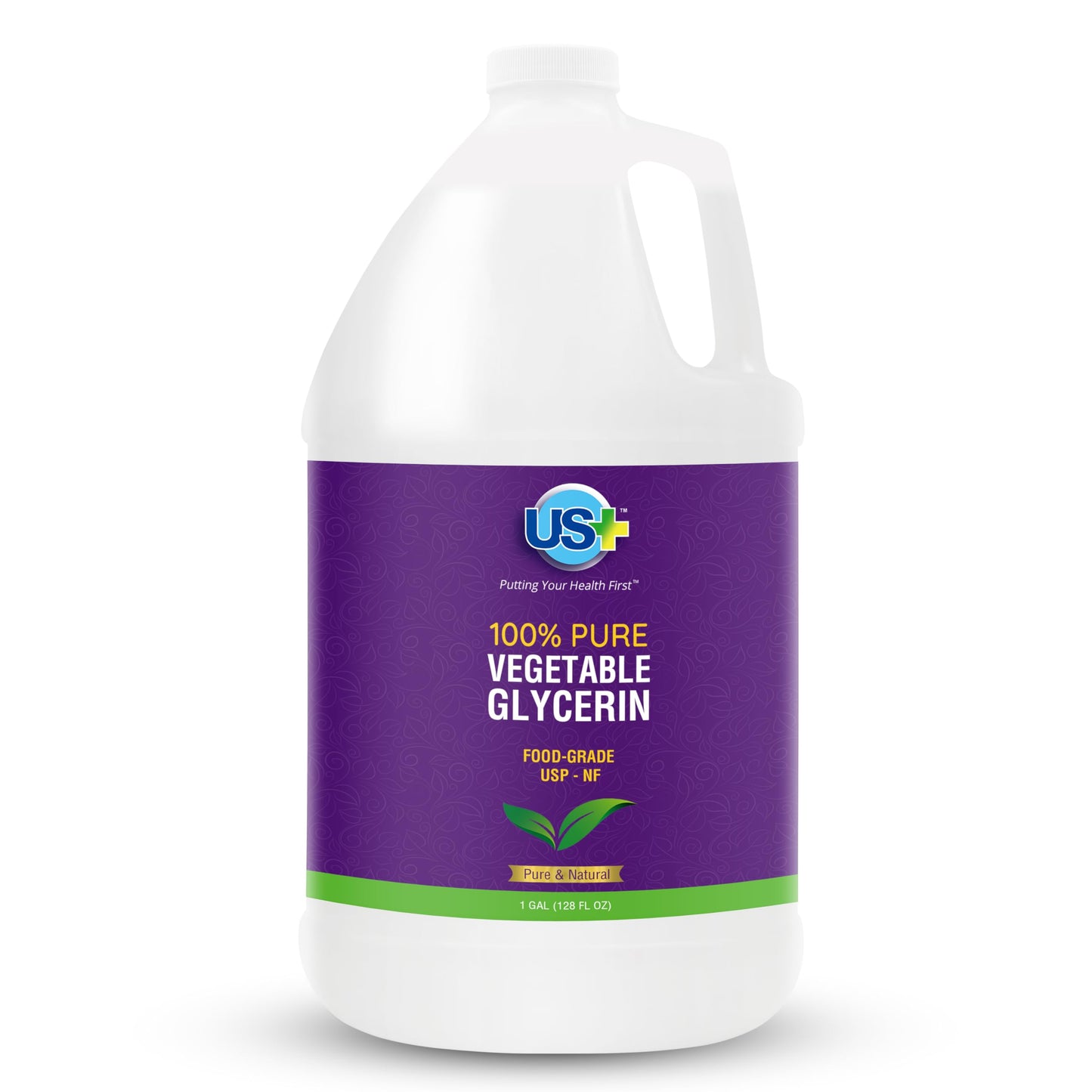 US+ 100% Pure Vegetable Glycerin - Pharmaceutical & Food Grade (USP) - Premium Quality All-Natural Moisturizer & Cleanser - For skin, hair, soaps