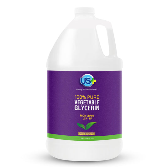 US+ 100% Pure Vegetable Glycerin - Pharmaceutical & Food Grade (USP) - Premium Quality All-Natural Moisturizer & Cleanser - For skin, hair, soaps