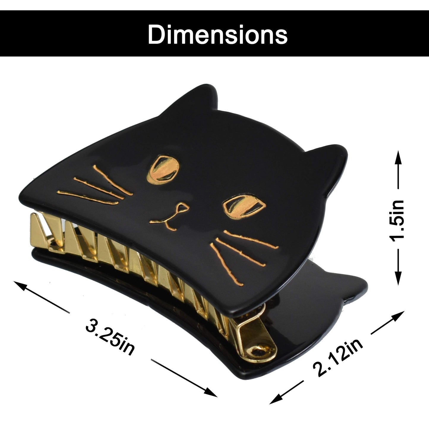 Shag Wear Women's Cat Claw Stay-In-Place Hair Clips Barettes (Black)