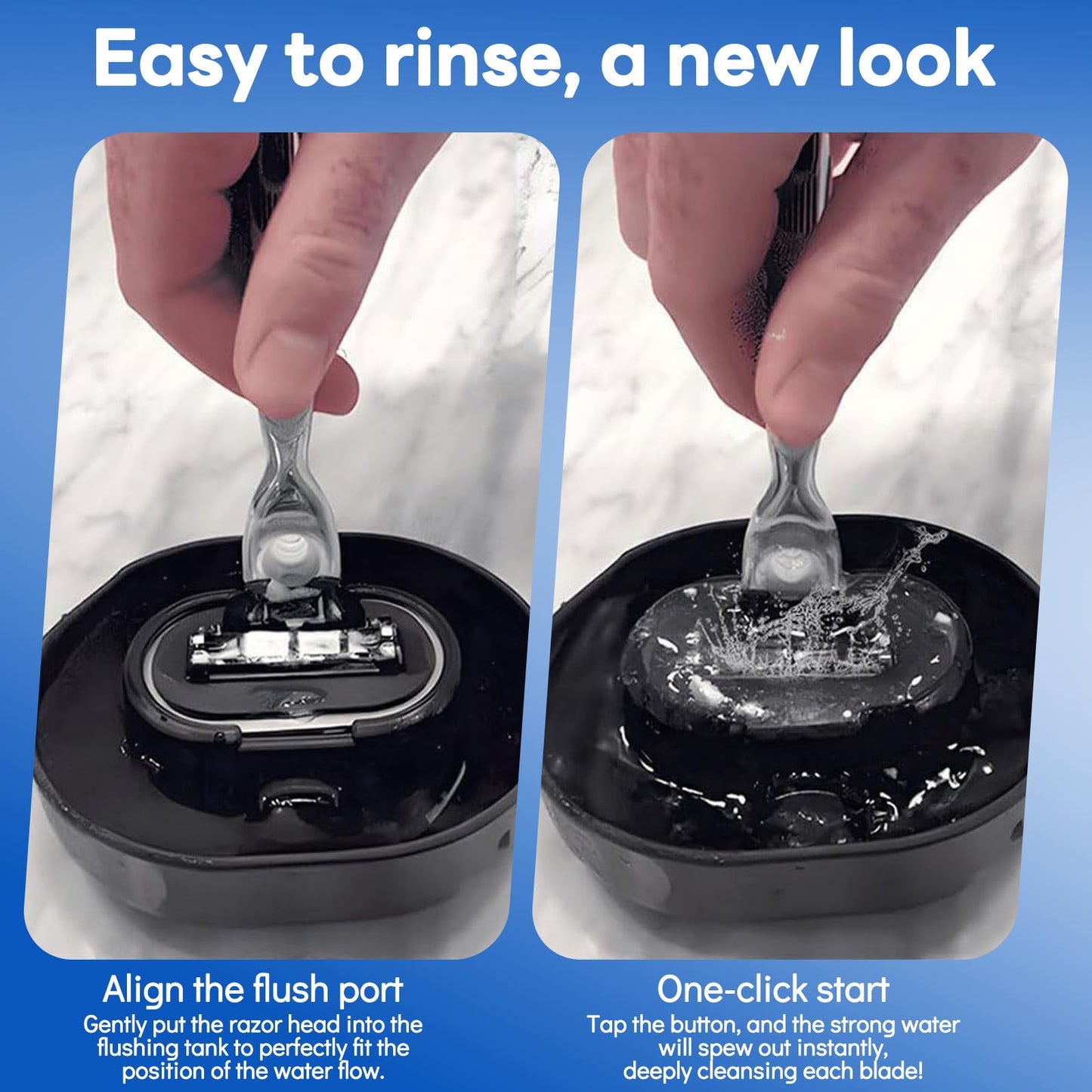 Men's Shaving Razor Rinser Cleaner,Portable Razor Rinser for Shave,Applies to Most Hand Shavers,Quick Cleaning,Say Goodbye to Clogged Razors and Dirty Beauty and Personal Care Zoanchig