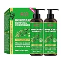 Rosemary Hair Growth Shampoo & Conditioner Set: Infused with Tea Tree Oil Mint Biotin - Cleanses and Helps Strengthen Weak and Brittle Hair - Promotes