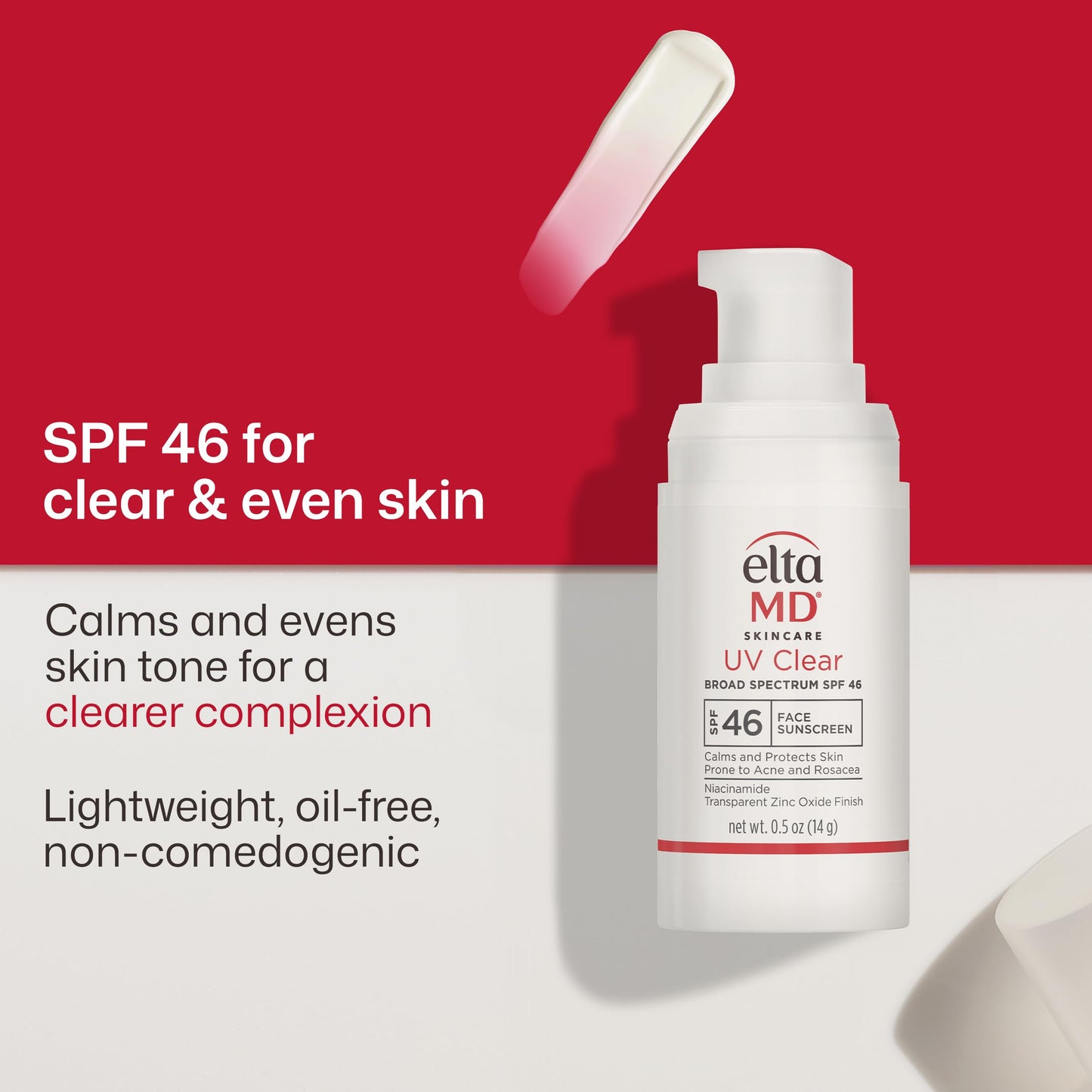 EltaMD UV Clear Face Sunscreen SPF 46, Oil Free Sunscreen with Zinc Oxide, Dermatologist Recommended, 0.5 oz
