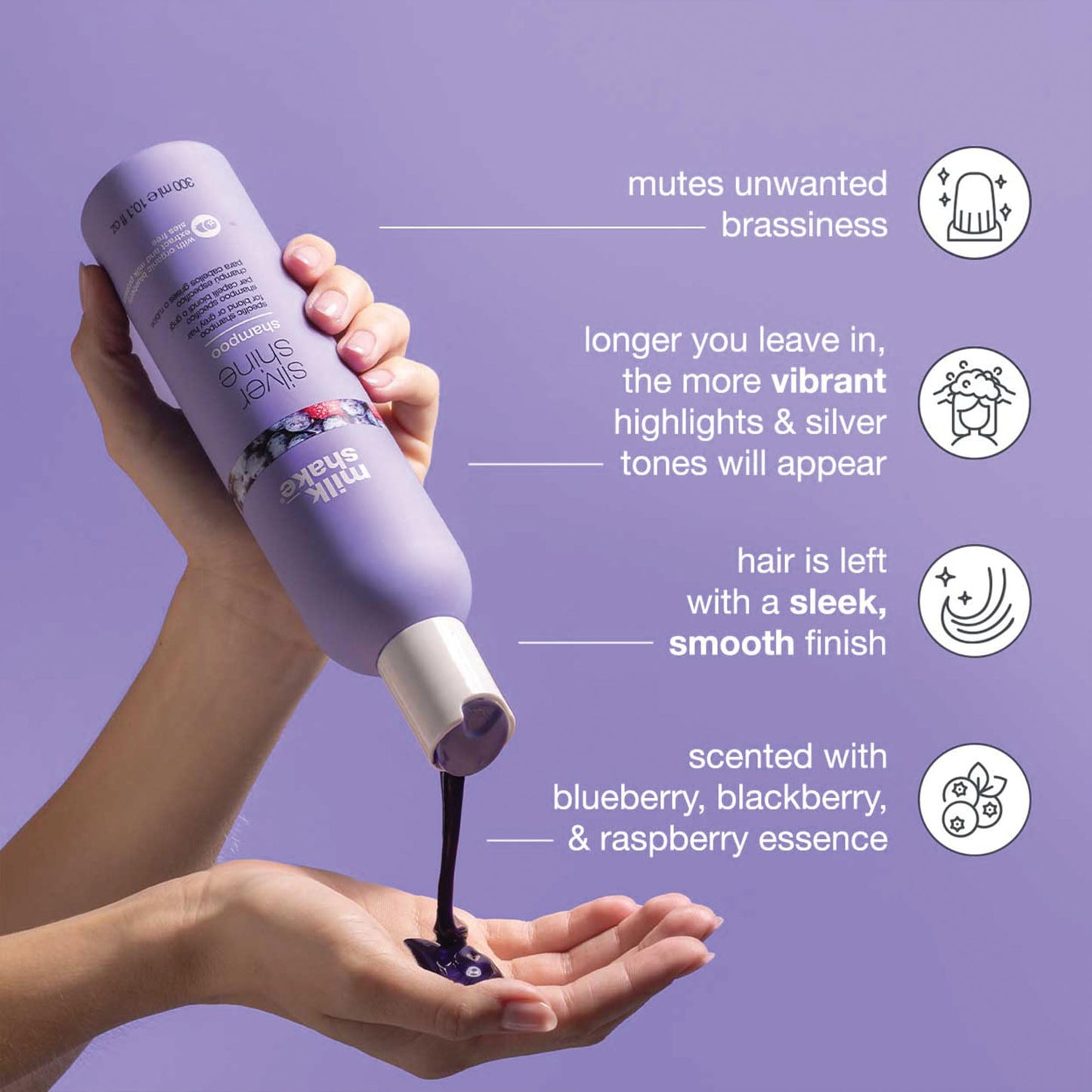milk_shake Silver Shampoo, Purple, Milk, 10.1 Fl Oz