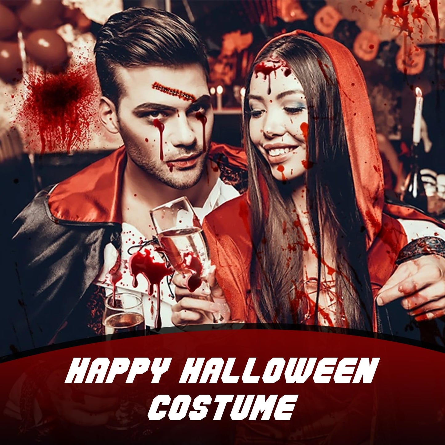 Halloween Fake Blood for Squirt and Drip, Liquid for Clothes, Zombie, Vampire Monster SFX Makeup Face Body Paint