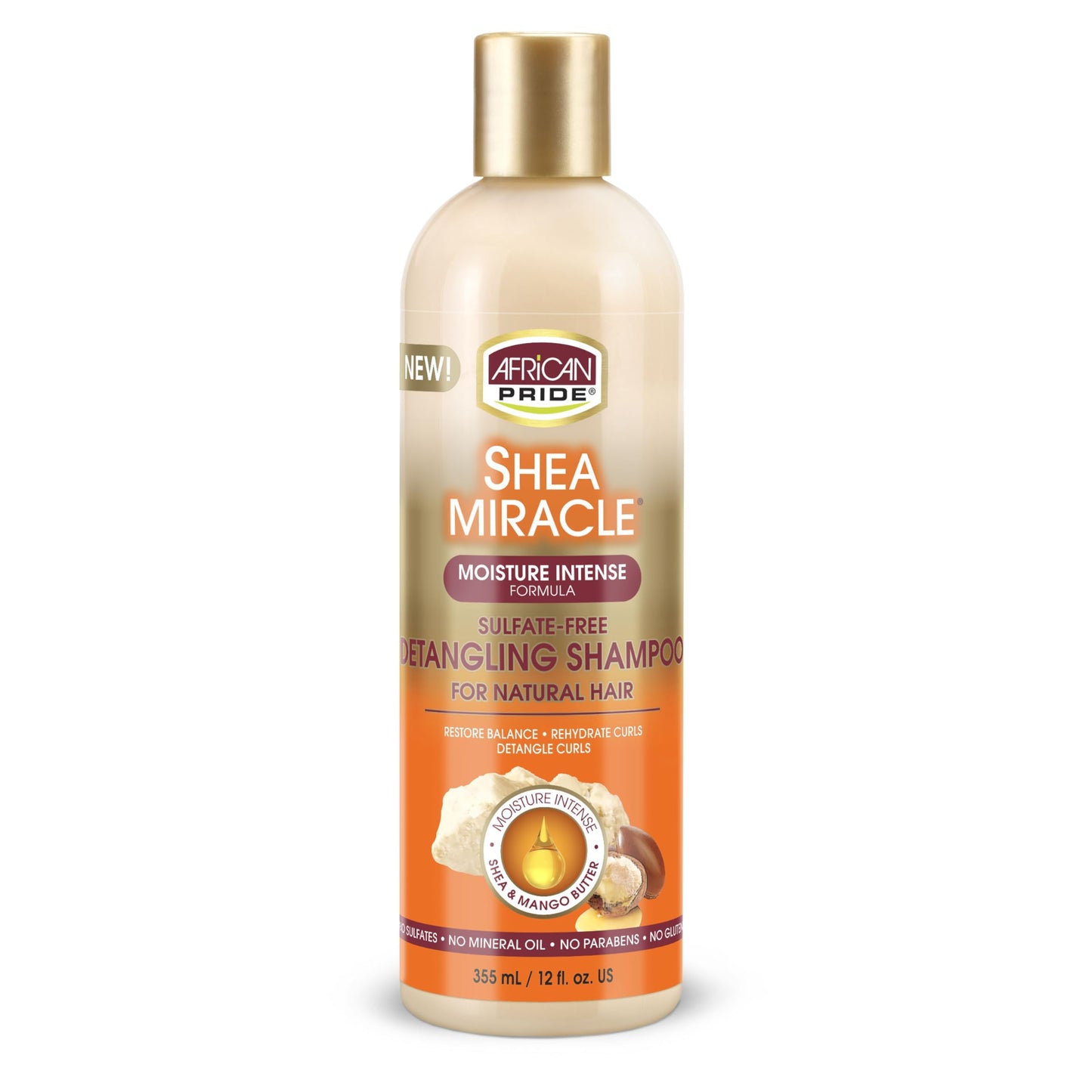 African Pride Shea Butter Miracle Detangling Shampoo, 12 Ounce