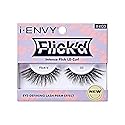 i-ENVY False Lashes Flick'd D-Curl Strip Lashes Volume Bouncy Natural Clear Band Cat Eye Dramatic Trendy Extensions Reusable Eye Lashes (03)